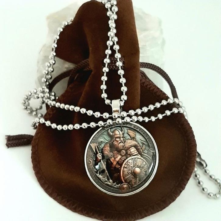 Viking Ketting - Noorse Mythologie Hanger in cadeau zakje, Sieraden, Tassen en Uiterlijk, Kettingen, Nieuw, Overige materialen