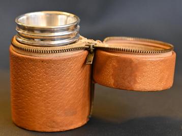  6 Vintage Keltum Plate drinkbekertjes in leren etui  beschikbaar voor biedingen