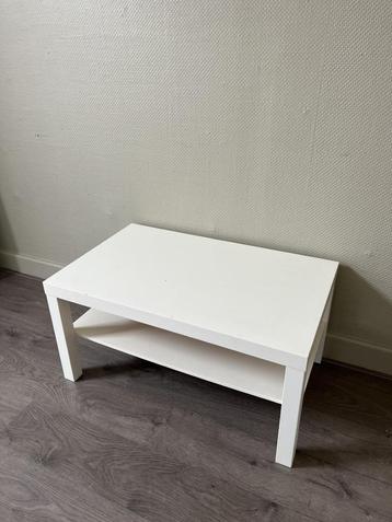 Witte salontafel met onderblad – 90x55x45 cm  beschikbaar voor biedingen