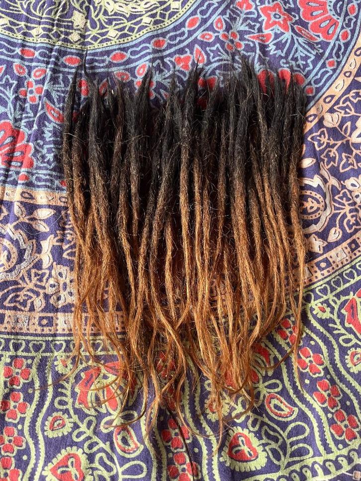 60 handmade ombre human hair dread extensions 30cm nu 270€, Sieraden, Tassen en Uiterlijk, Uiterlijk | Haarverzorging, Nieuw, Pruik of Haarverlenging