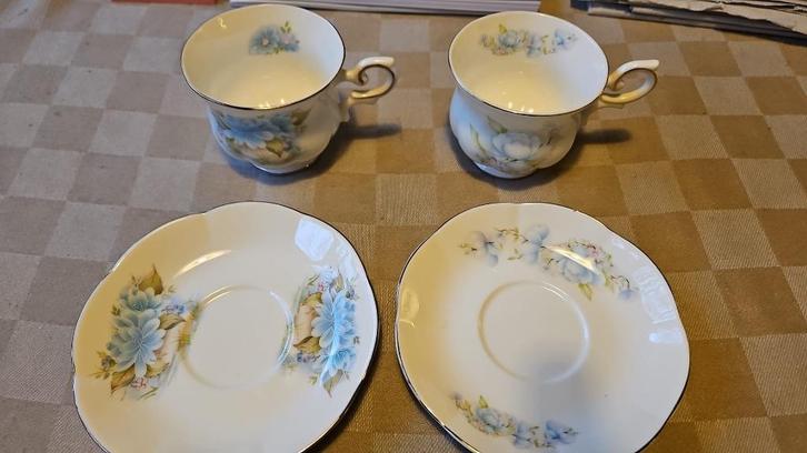 servies los kopjes en schotels 2 stuks Royal Canterbury mooi, Huis en Inrichting, Keuken | Servies, Nieuw, Kop(pen) en/of Schotel(s)