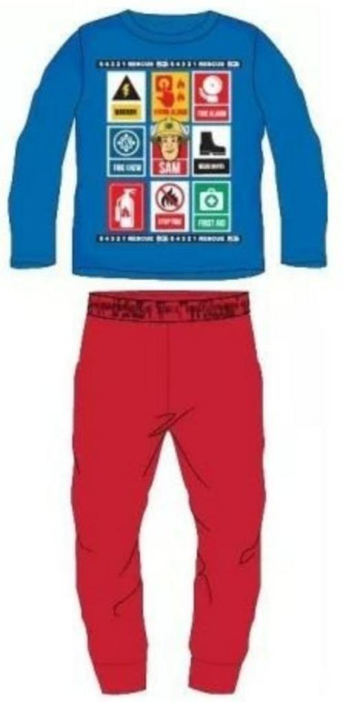 Brandweerman Sam Pyjama - Blauw/Rood - Maat 128 - 134, Kinderen en Baby's, Kinderkleding | Maat 128, Nieuw, Jongen, Nacht- of Onderkleding