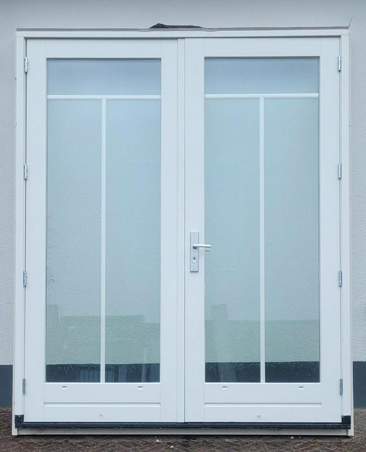 Mooie hardhouten openslaande tuindeuren inclusief kozijn!, Doe-het-zelf en Verbouw, Kozijnen en Schuifpuien, Gebruikt, Deurkozijn