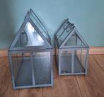 Twee glazen kweekkastjes, Huis en Inrichting, Woonaccessoires | Wandplanken en Boekenplanken, Ophalen, Gebruikt