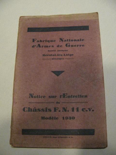 FN 11 cv Owner’s manual 1930, Auto diversen, Handleidingen en Instructieboekjes, Ophalen of Verzenden