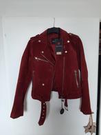 100% leren suède bikerjack wijnrood Nieuw, Review, Nieuw, Ophalen of Verzenden, Maat 36 (S)