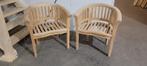 Licht vergrijsde teak tuinstoelen - Showmodel opruiming!, Ophalen, Zo goed als nieuw, Teakhout