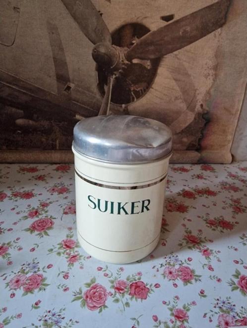 Creme emaille suikerbus, Antiek en Kunst, Antiek | Emaille, Ophalen of Verzenden