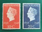 Nederland : 1948 Jubileum Wilhelmina ongebruikt 504/505, Postzegels en Munten, Postzegels | Nederland, Verzenden