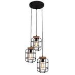 Brilliant hanglamp Gwen zwart/hout, Huis en Inrichting, Lampen | Hanglampen, Ophalen, Zo goed als nieuw, Minder dan 50 cm, Metaal