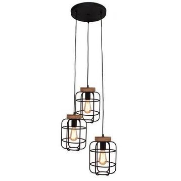Brilliant hanglamp Gwen zwart/hout beschikbaar voor biedingen