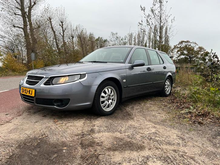 Nette Saab 9-5 2.0 T Sport Estate 2007 NAP Grijs youngtimer, Auto's, Saab, Particulier, Saab 9-5, ABS, Airbags, Airconditioning