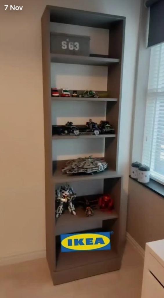 Havsta Open kast met plint, grijs, 61x37x212 cm, Huis en Inrichting, Kasten | Boekenkasten, Zo goed als nieuw, 50 tot 100 cm, 200 cm of meer