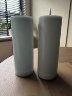 Saliegroene Deluxe Homeart Kaarsen ø 7,5 x 20cm, Ophalen, Kunststof, 25 tot 50 cm, Wit