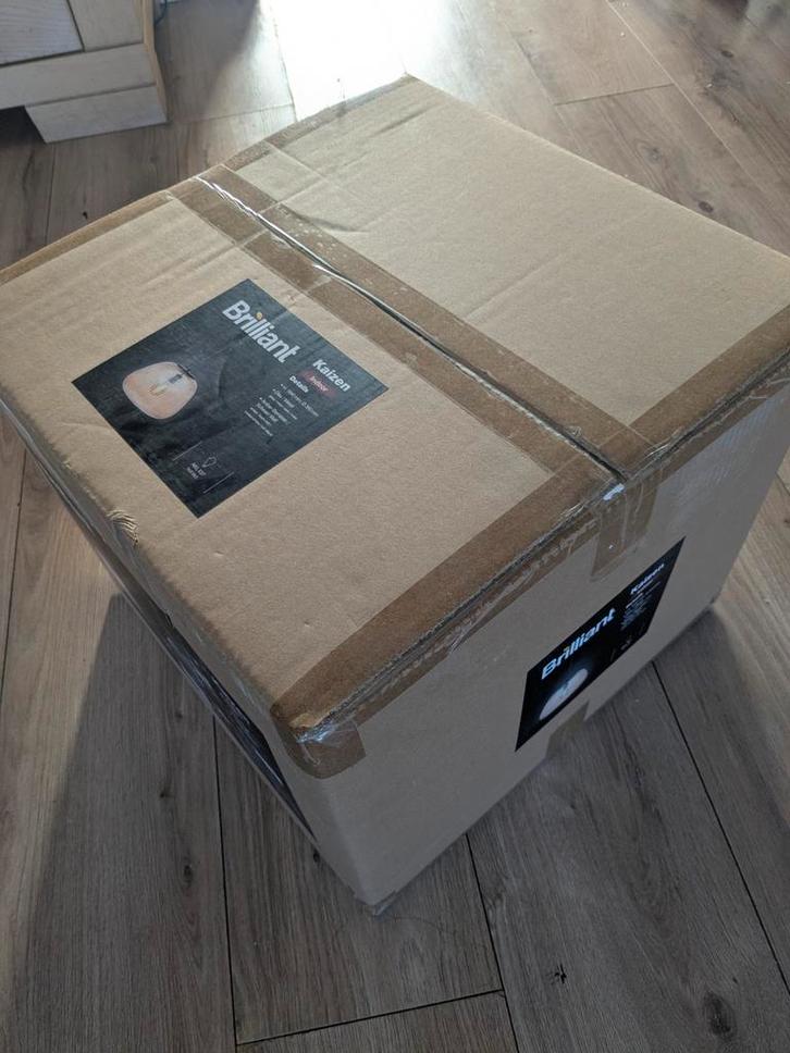 Brilliant Kaizen Hanglamp Amber Ø35cm E27 Nieuw in doos, Huis en Inrichting, Lampen | Hanglampen, Nieuw, Minder dan 50 cm, Kunststof