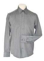 Boss, Hugo Boss gestreept overhemd, grijs, Mt. 39, Halswijdte 39/40 (M), Zo goed als nieuw, Grijs, Hugo boss