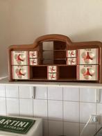 Vintage Kruidenkast met keramische lades, Huis en Inrichting, Minder dan 50 cm, Gebruikt, Ophalen of Verzenden, Minder dan 25 cm