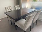 Grote eettavel zwart compleet, Ophalen, Gebruikt, 4 tot 6 stoelen