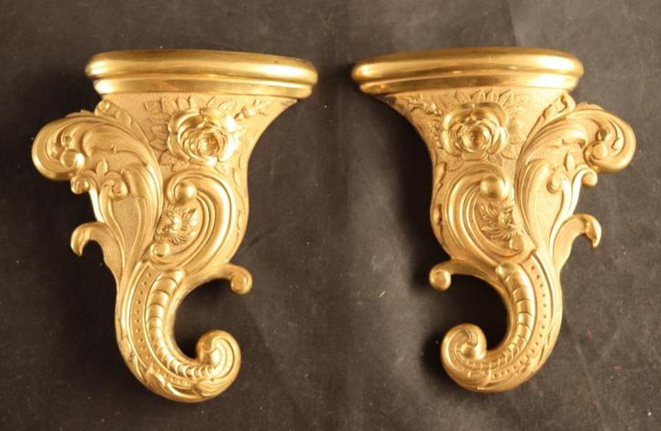 Paar antieke bronzen sierornamenten, Antiek en Kunst, Antiek | Koper en Brons, Brons, Ophalen of Verzenden