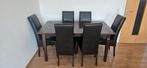 Eettafel met 6 stoelen, Antiek en Kunst, Antiek | Meubels | Tafels, Ophalen of Verzenden
