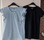 2 zwangerschaps t-shirts maat XL (prenatal), Blauw, Maat 46/48 (XL) of groter, Zo goed als nieuw, Shirt of Top