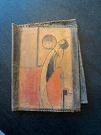 Rare Art Deco Pieter Hofman? etui boekomslag leder antiek, Ophalen of Verzenden