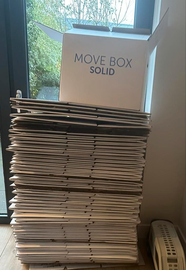 Verhuisdozen – stevige kwaliteit – slechts 1x gebruikt, Doe-het-zelf en Verbouw, Kratten en Dozen, Ophalen of Verzenden