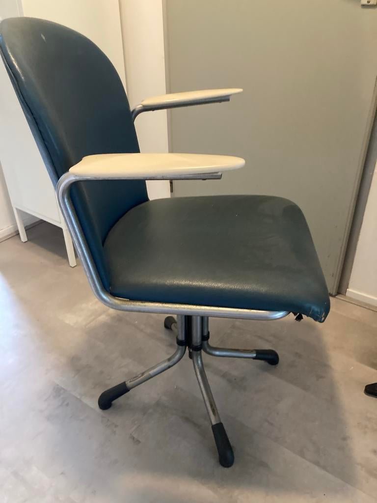 Gispen bureaustoel 1958 originele staat, Ophalen, Gebruikt, Blauw, Bureaustoel