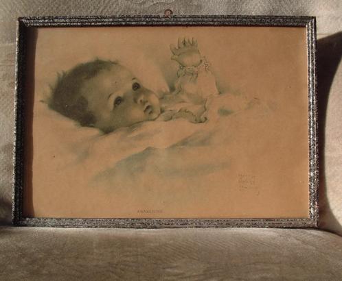 Oud schilderij Bessie Peage Gutmann Awakening, Verzamelen, Overige Verzamelen, Ophalen of Verzenden