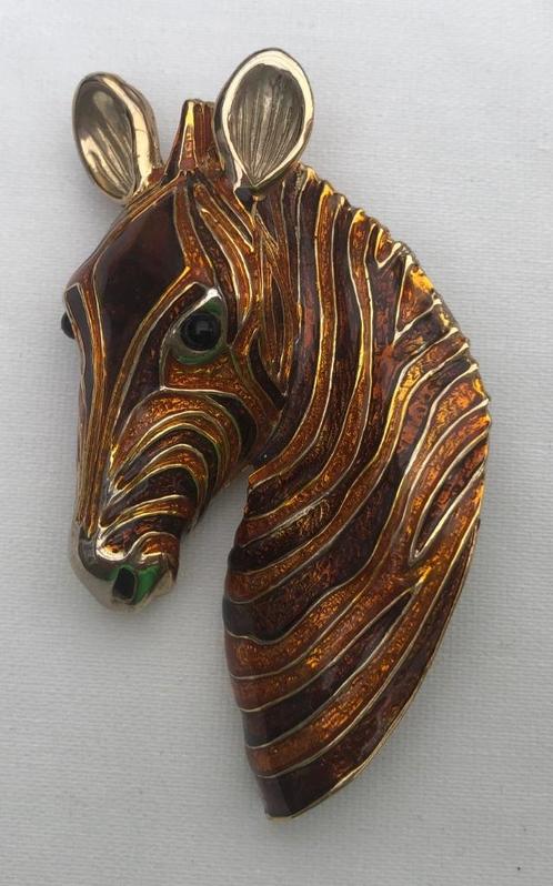 Vintage grote paarden hoofd  Broche - 90s, Sieraden, Tassen en Uiterlijk, Broches, Zo goed als nieuw, Overige materialen, Overige kleuren