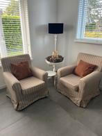 Twee gestreepte fauteuils Ektorp, Ophalen, Zo goed als nieuw, Stof, 75 tot 100 cm