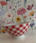 Leuke spoelkom met Rood-Wit Ruitjespatroon, Gebruikt, Ophalen of Verzenden, Kom(men), Overige stijlen