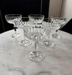 Vintage set 6 glazen coupes champagne cocktail glazen glas, Verzamelen, Ophalen of Verzenden, Zo goed als nieuw, Overige typen