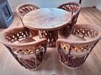 Unieke Mexicaanse Eetset - Tafel en 4 Stoelen, Ophalen of Verzenden