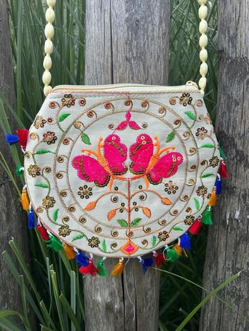 Kleurrijk mini ibiza boho schoudertasje beschikbaar voor biedingen