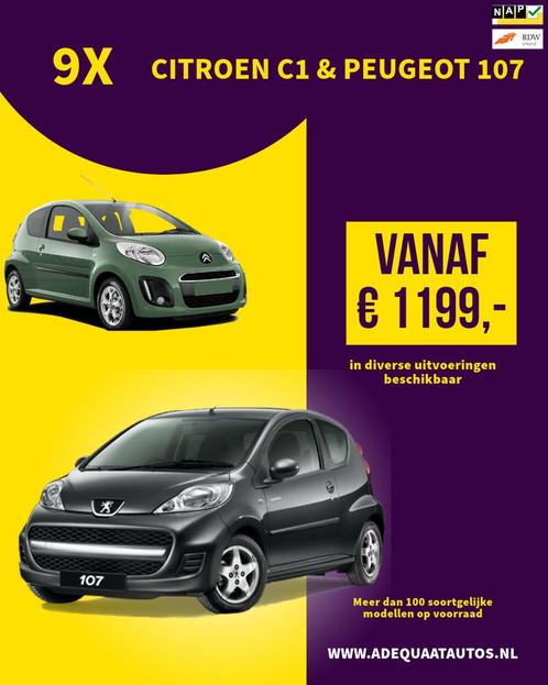 Toyota Aygo 1.0-12V 10x Toyota aygo|Citroen C1|Peugeot 107, Auto's, Toyota, Bedrijf, Te koop, Aygo, ABS, Airbags, Airconditioning