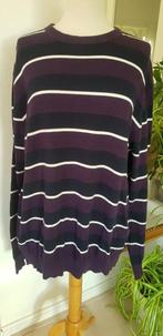 Heren trui, maat XL. Paars-donkerblauw-wit streep., Verzenden, Gedragen, Maat 56/58 (XL), Paars
