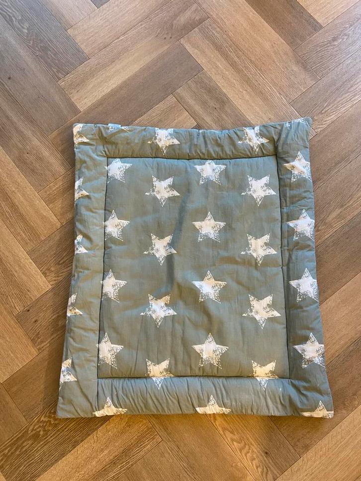 Boxkleed Briljant Baby – Stone Green met witte sterren, Kinderen en Baby's, Boxen, Zo goed als nieuw, Rechthoekig, Boxkleed, Ophalen
