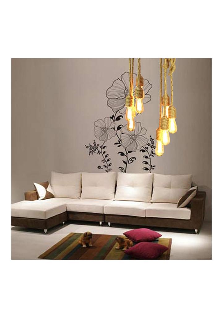 Phoenix Hanglamp - 4 fittingen - Zwart, Touw - Industrieël, Huis en Inrichting, Lampen | Hanglampen, Nieuw, 75 cm of meer, Metaal