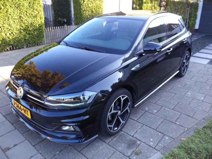 Volkswagen Polo 2020, Zwart R-line, lage km stand ,bom vol !, Auto's, Volkswagen, Particulier, Polo, ABS, Achteruitrijcamera, Adaptieve lichten