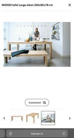 Woood Tafel Largo eiken 200x90x78 cm, Huis en Inrichting, Tafels | Eettafels, Ophalen, Gebruikt, Eikenhout, 50 tot 100 cm