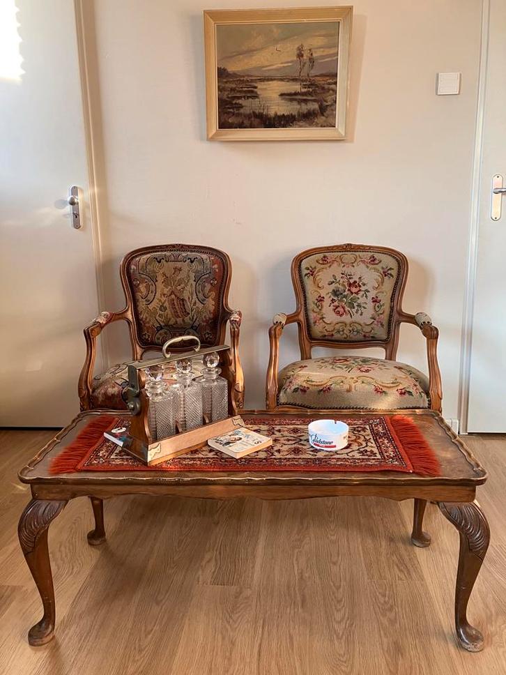 Vintage stoelen met Gobelin bekleding, Antiek en Kunst, Antiek | Meubels | Stoelen en Banken, Ophalen