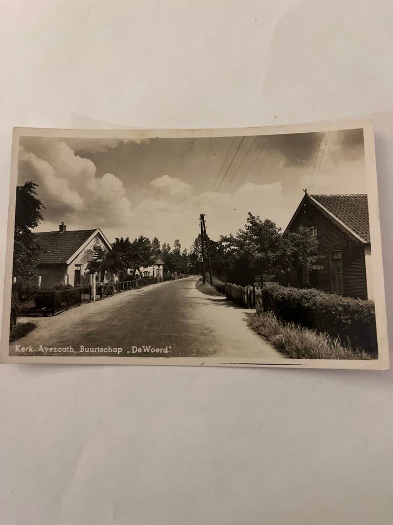 ansichtkaart Kerk-Avezaath, Buurtschap De Woerd, Verzamelen, Ansichtkaarten | Nederland, Ophalen of Verzenden, 1940 tot 1960, Gelopen