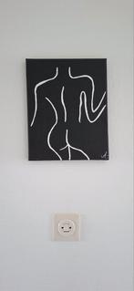 Abstract schilderij - Vrouwenlichaam, 24 x 30 cm, Antiek en Kunst, Kunst | Schilderijen | Abstract, Ophalen of Verzenden