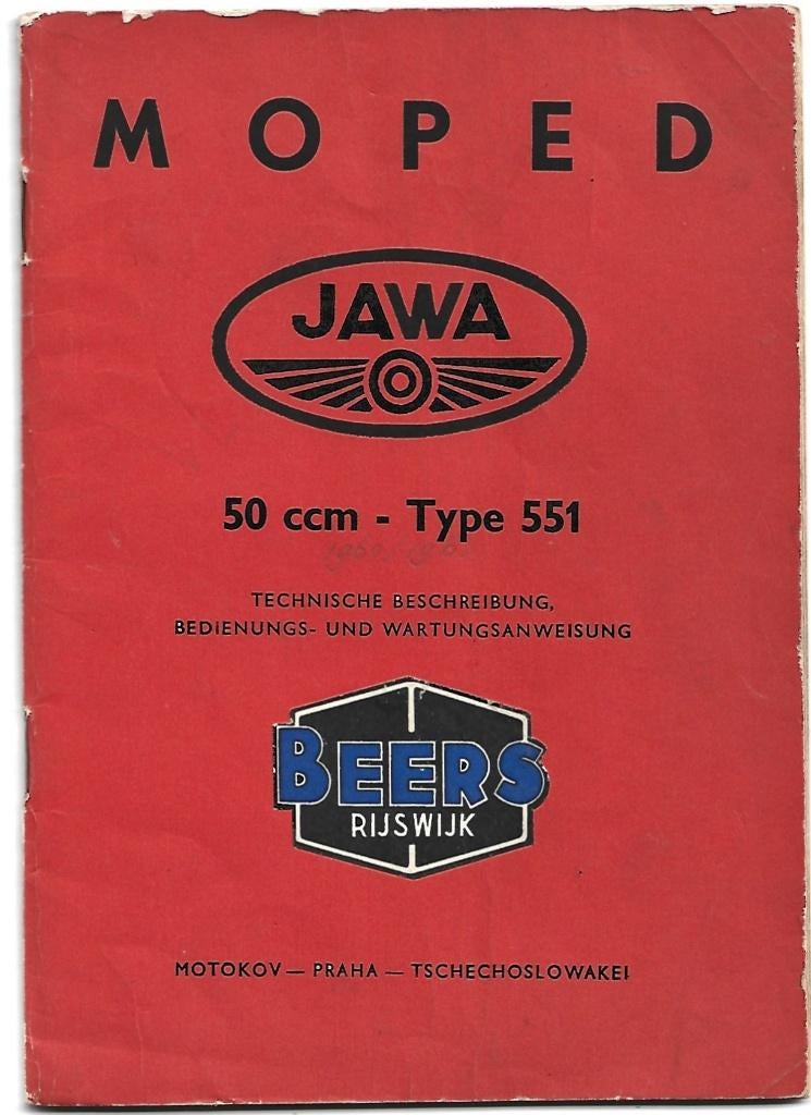 Jawa 551 handleiding Betriebsanleitung (1618z) bromfiets, Fietsen en Brommers, Verzenden, Zo goed als nieuw