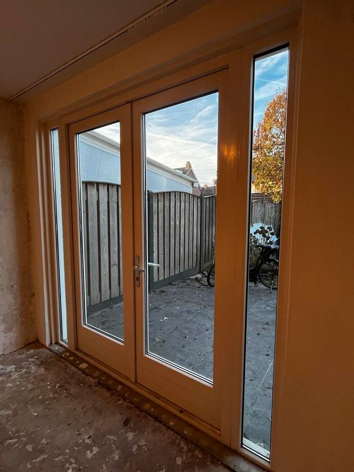 Kunststof Dubbele Deur met Zijlichten, Doe-het-zelf en Verbouw, Deuren en Horren, Zo goed als nieuw, Buitendeur, 215 cm of meer