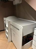 Half hoogslaper wit met bureau, Ophalen, Gebruikt, Halfhoogslaper