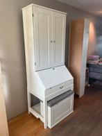 Ikea bureau / computerkast   Zitbox met klep wit, Ophalen, Gebruikt