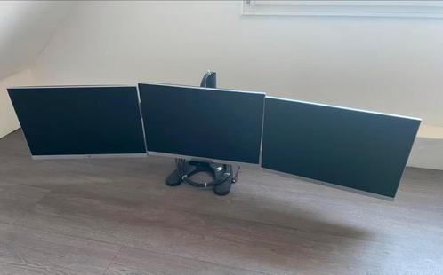 standaard voor 3 schermen, Computers en Software, Monitoren, Zo goed als nieuw, 60 Hz of minder, In hoogte verstelbaar, Draaibaar