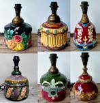 6x Antieke Majolica Lamp Tafellamp Schemerlamp - Zie Omschr, Antiek en Kunst, Ophalen of Verzenden